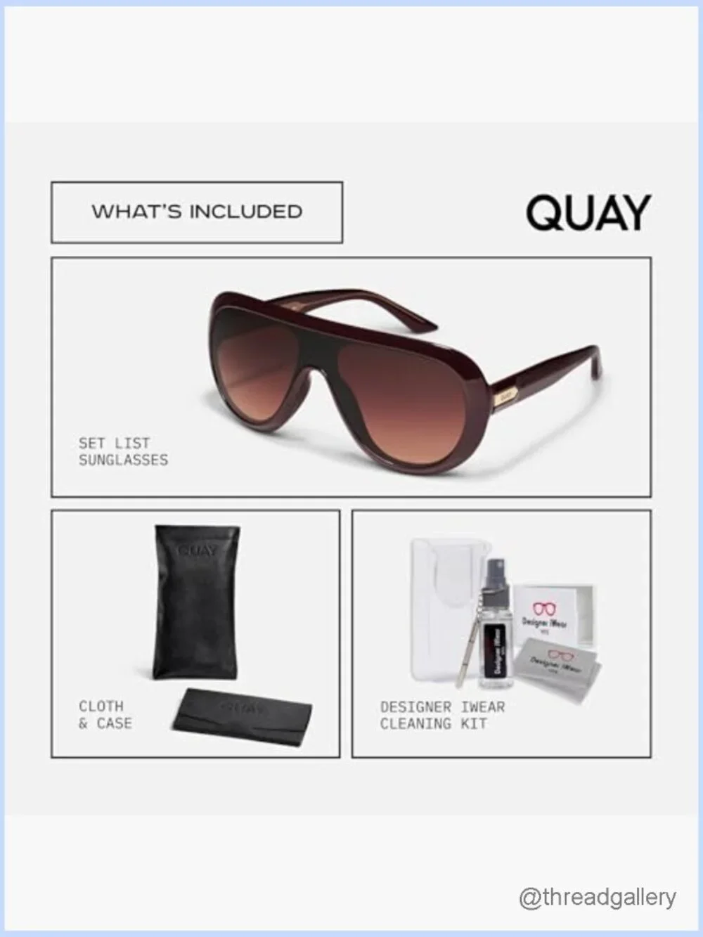 Shield Aviator Sunglasses with Accessory Kit Unisex